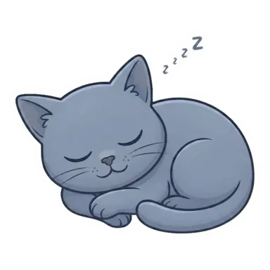 Custom grey cat sticker in a different pose (example 3)