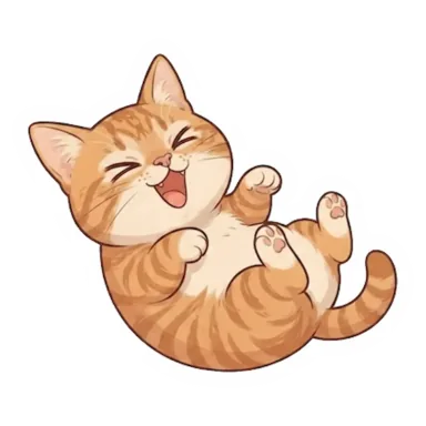 Custom orange tabby cat sticker in a different pose (example 1)