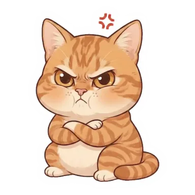 Custom orange tabby cat sticker in a different pose (example 2)
