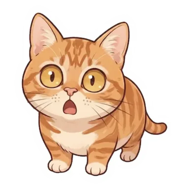 Custom orange tabby cat sticker in a different pose (example 4)