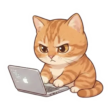 Custom orange tabby cat sticker in a different pose (example 5)