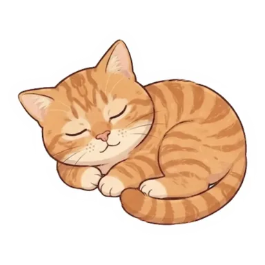 Custom orange tabby cat sticker in a different pose (example 6)