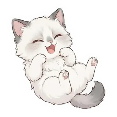 Custom Ragdoll cat sticker in a different pose (example 2)