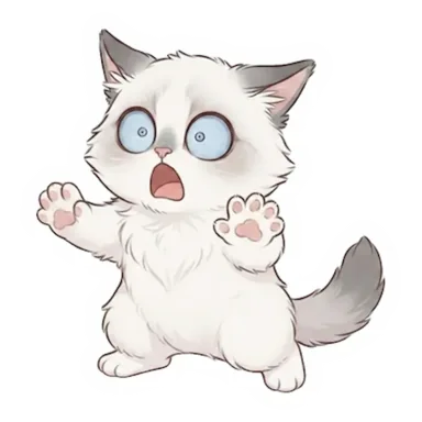 Custom Ragdoll cat sticker in a different pose (example 3)