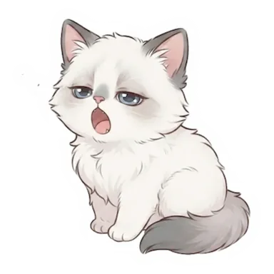 Custom Ragdoll cat sticker in a different pose (example 4)