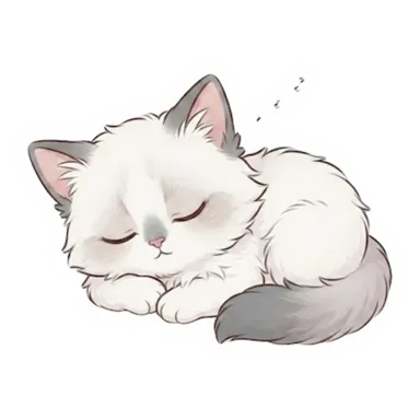 Custom Ragdoll cat sticker in a different pose (example 5)
