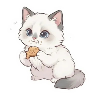 Custom Ragdoll cat sticker in a different pose (example 6)