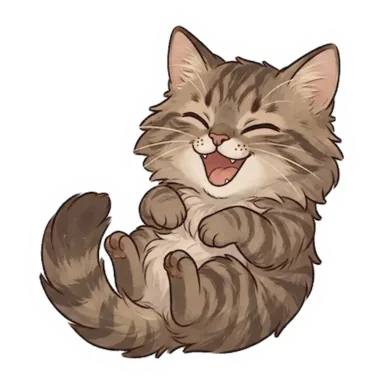 Custom tabby cat sticker in a different pose (example 1)