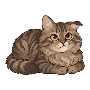 Custom tabby cat sticker in a different pose (example 2)