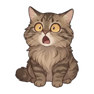 Custom tabby cat sticker in a different pose (example 3)