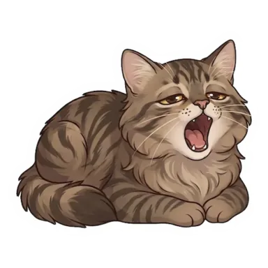 Custom tabby cat sticker in a different pose (example 4)