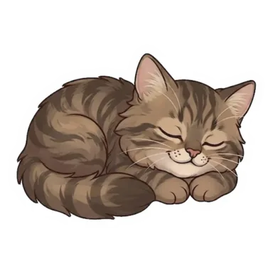 Custom tabby cat sticker in a different pose (example 5)