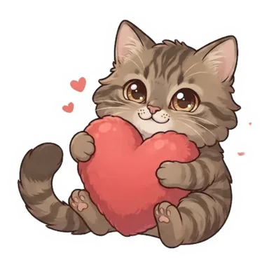Custom tabby cat sticker in a different pose (example 6)