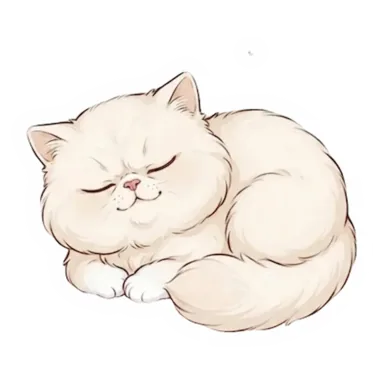 Custom white cat sticker in a different pose (example 3)